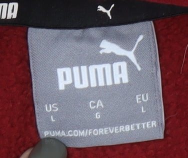 Puma Unisex Red Pullover Hoodie Size 12 Logo Design