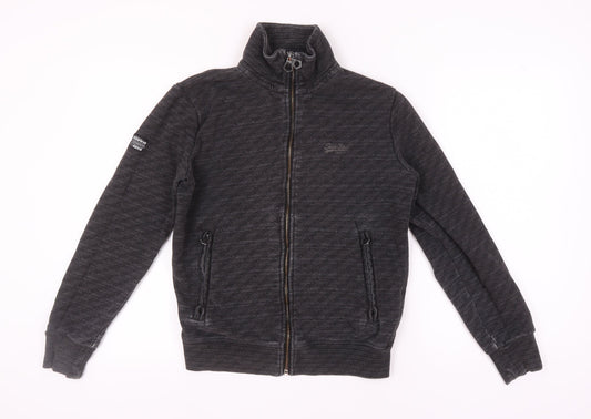 Mens UK S Regular Superdry Black Full Zip Sweatshirt