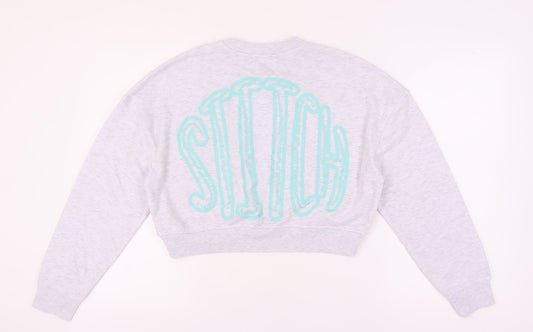 Disney Women’s Grey Stitch Sweatshirt M Pullover