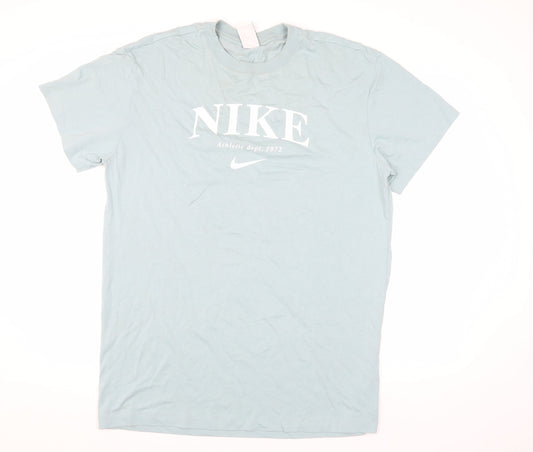 Nike Men’s Blue Athletic Logo T-Shirt - Medium