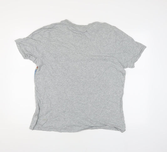 GAP Men's Grey Graphic Beach T-Shirt, Size L, Comfortable Fit