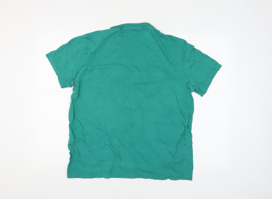 Champion Men’s Green Crew Neck Logo T-Shirt Size L