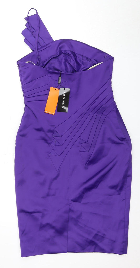 Karen Millen Women's Purple Silk Dress UK 12