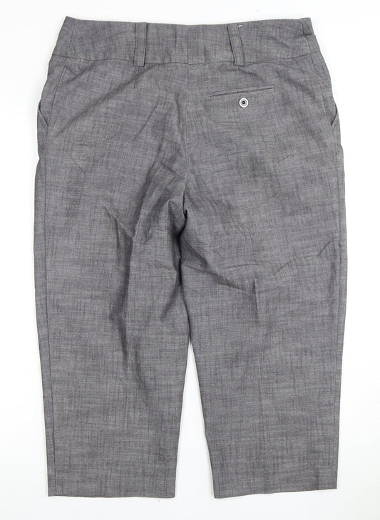 AGB Women's Grey Cropped Trousers, Size 14, Zip Closure