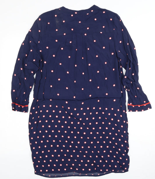 Joules Women's Blue Polka Dot Dress, Size 10, Long Sleeve