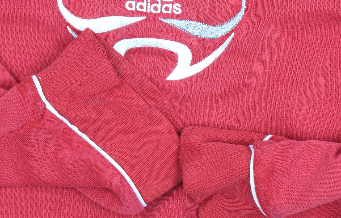 Adidas Men's Red XL Pullover Embroidered Sweatshirt