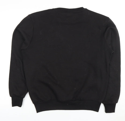 Lee Cooper Men's Black Crew Neck Logo Sweatshirt S