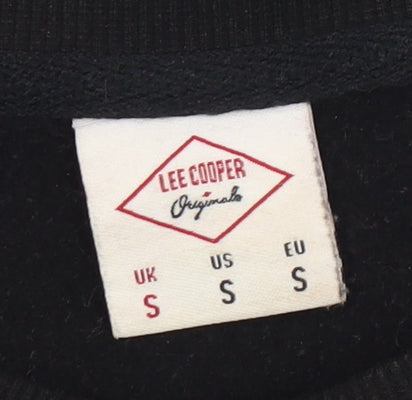 Lee Cooper Men's Black Crew Neck Logo Sweatshirt S