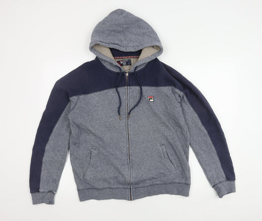 Additional front view of Fila Men’s Grey Hooded Jacket Medium Casual