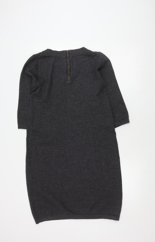 Boden Women's Grey 3/4 Sleeve Studded Dress Size 14