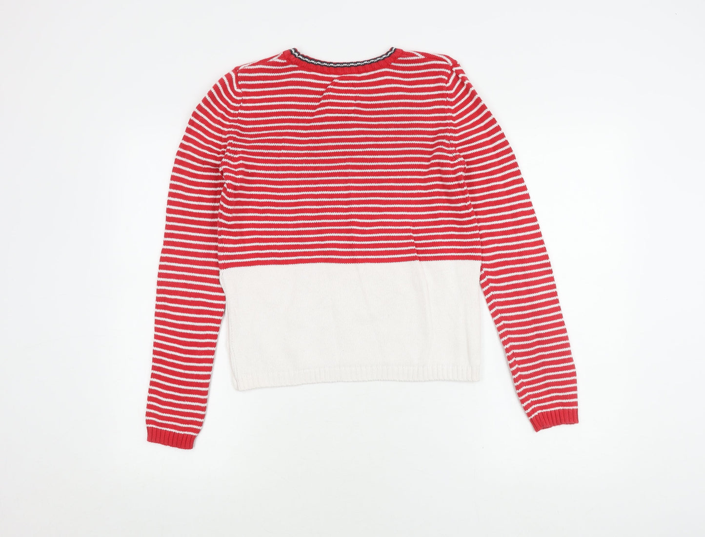 Superdry Women's Red Striped Pullover Jumper XS