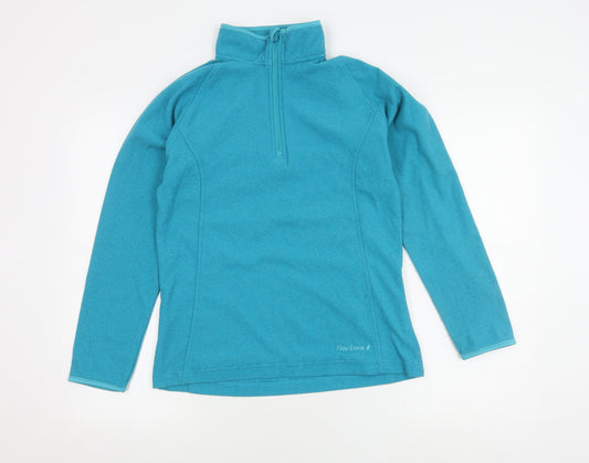 Peter Storm Women's Blue High Neck Zip Sweatshirt Size 12