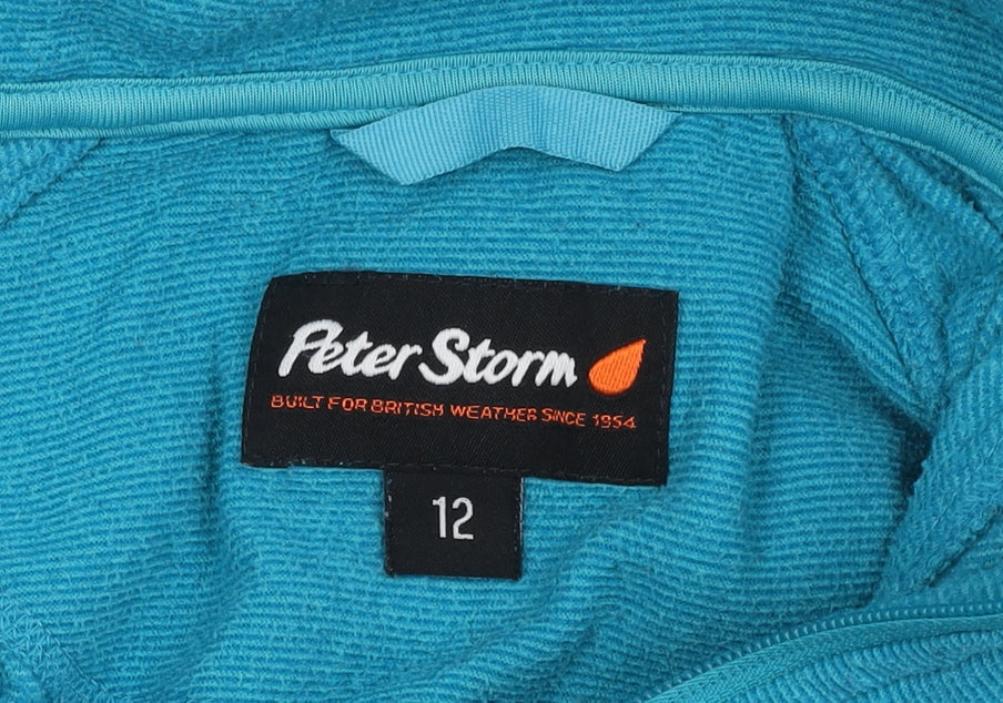 Peter Storm Women's Blue High Neck Zip Sweatshirt Size 12