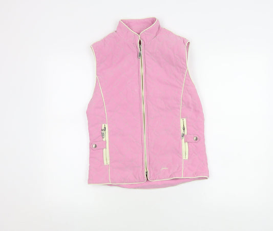 Joules Women's Pink Quilted Waistcoat, Size 12, Casual