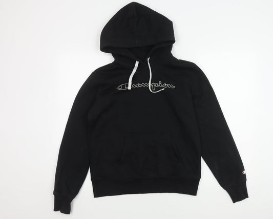 Champion Unisex Black Pullover Hoodie Size L
