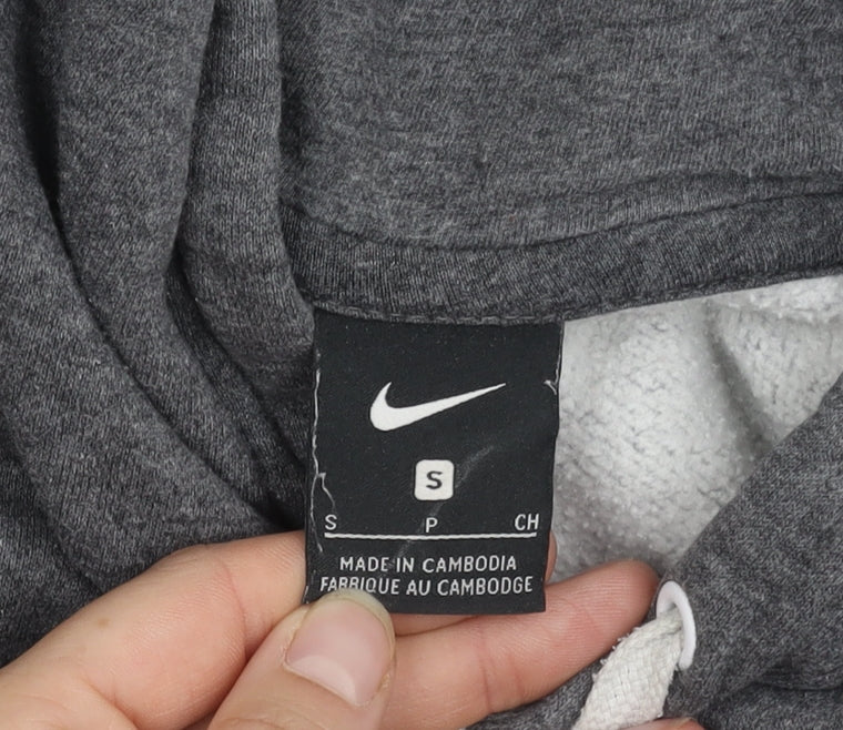 Nike Men's Grey Pullover Hoodie, Size S, Hooded Logo