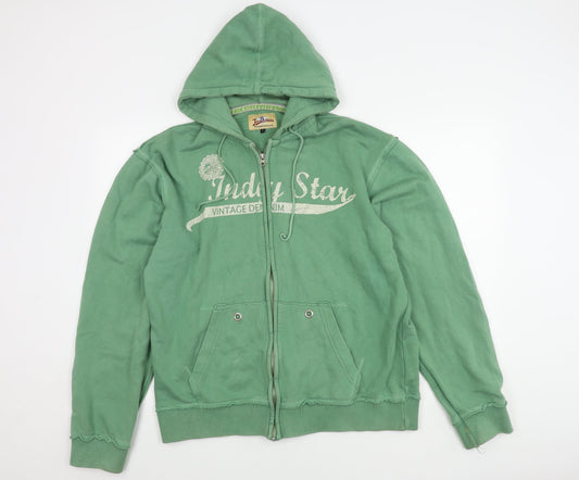 Joe Browns Men's Green Hooded Logo Jacket Size L