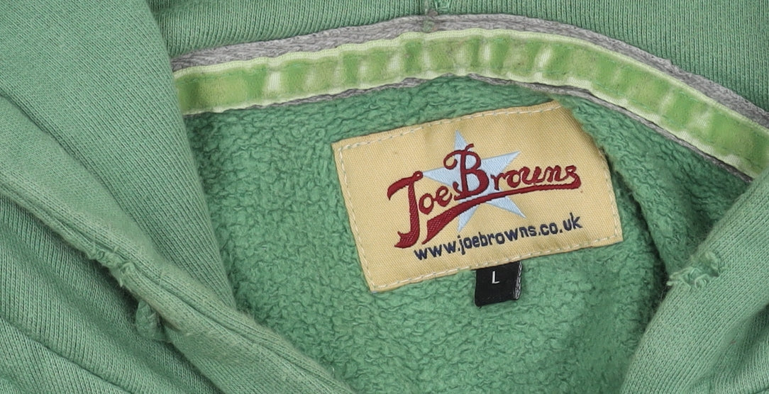 Joe Browns Men's Green Hooded Logo Jacket Size L