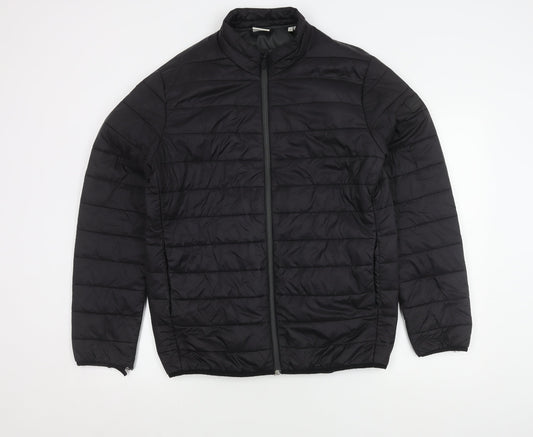 Jack & Jones Men's Black Puffer Jacket L