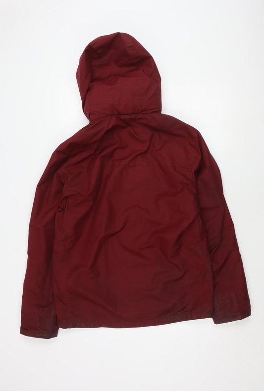 Hollister Men's Red Hooded Jacket Size M
