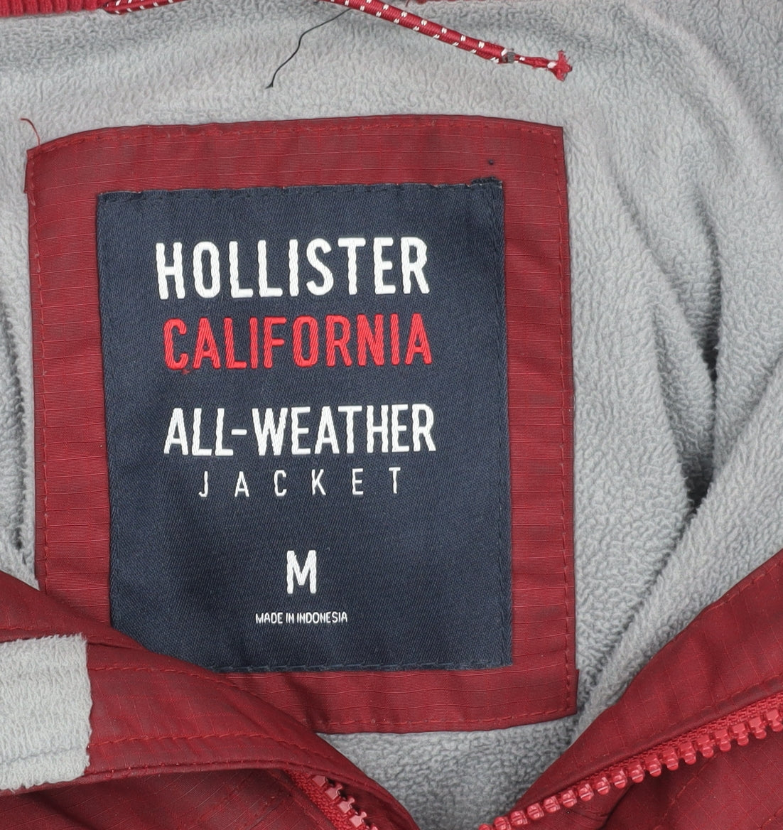 Hollister Men's Red Hooded Jacket Size M