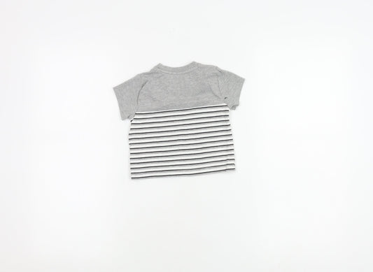 Firetrap Unisex Grey Striped T-Shirt, 0-3 Months, Casual Wear