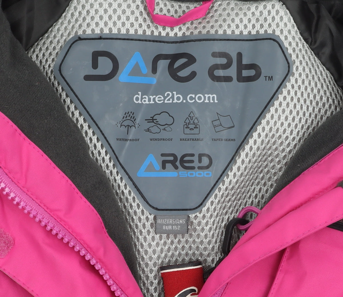 Additional view of Dare 2b girls’ pink ski jacket 11-12 years waterproof