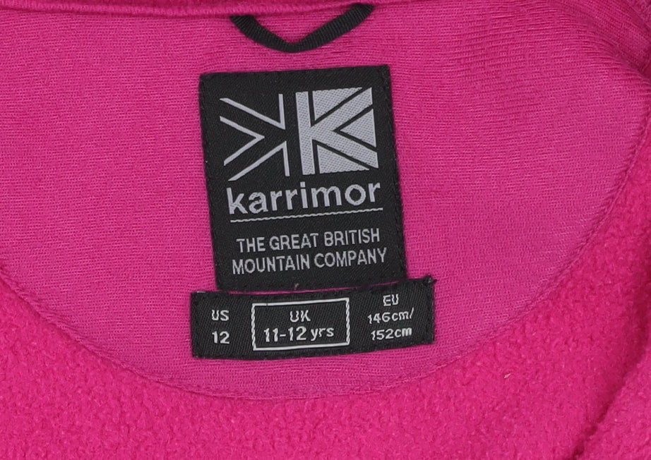 Additional view of Karrimor girls’ pink fleece jacket 11-12 yrs warm zip polyester