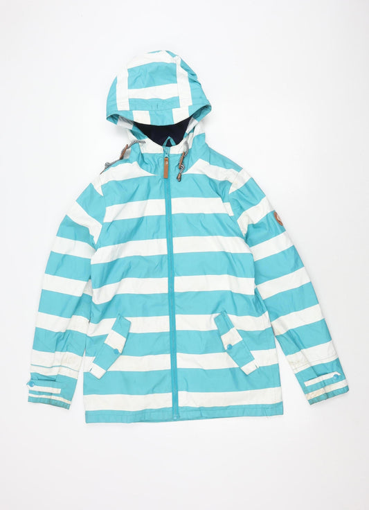 Gelert Women's Blue Striped Rain Jacket Size 10