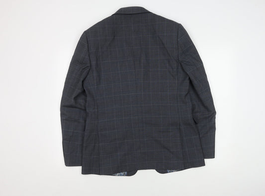 Marks and Spencer Men's Blue Check Blazer 40R