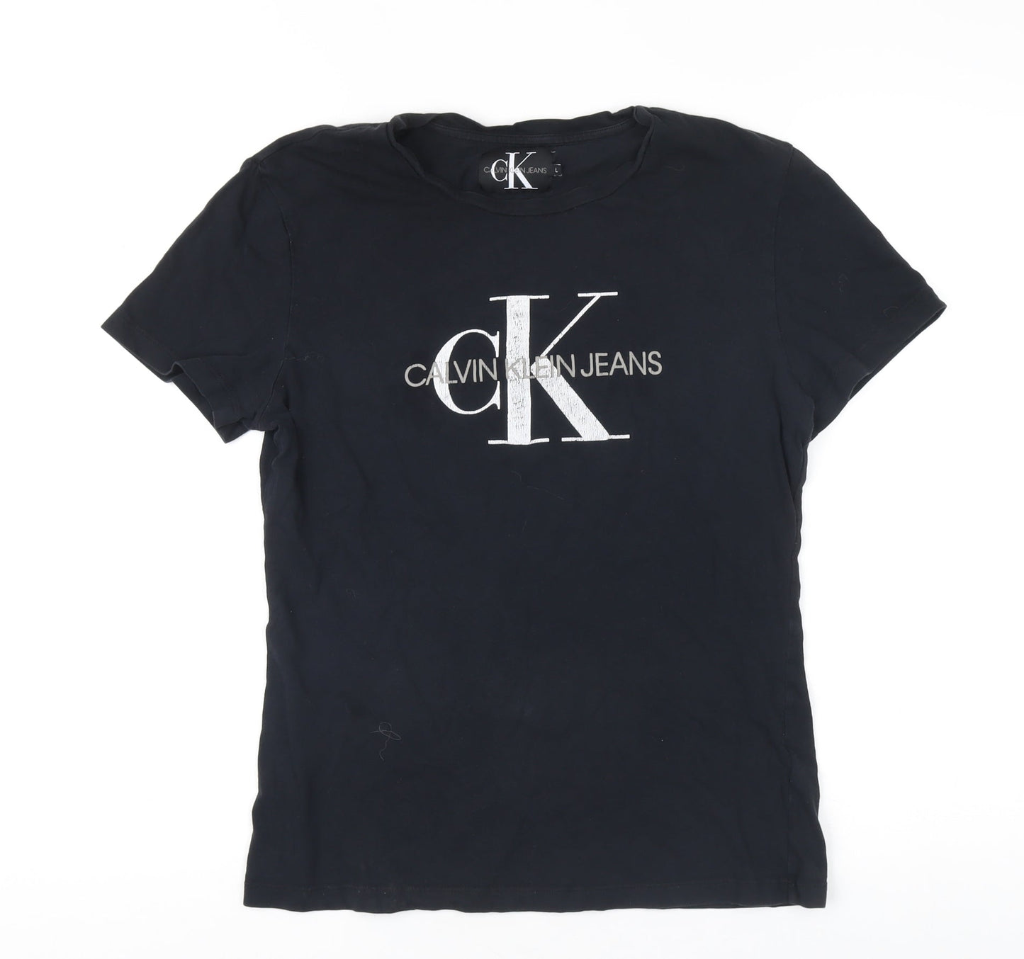 Calvin Klein Women's Black Crew Neck T-Shirt - Size L