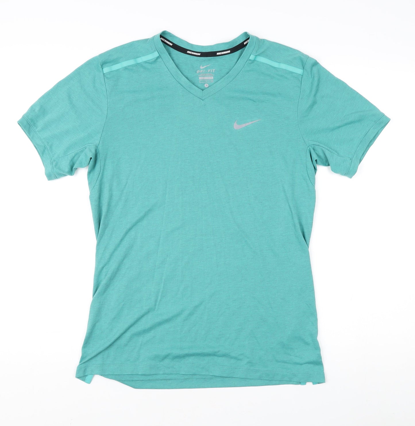 Nike Men’s Green V-Neck Running T-Shirt, Size S