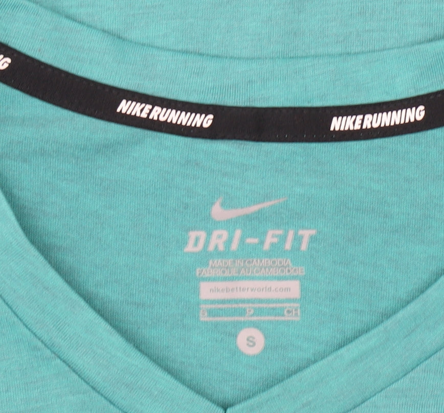 Nike Men’s Green V-Neck Running T-Shirt, Size S