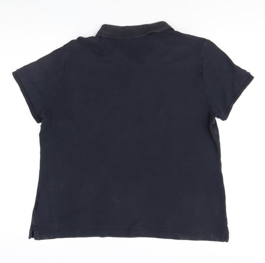 Lands' End Women's Black Polo, Size M, Casual Wear