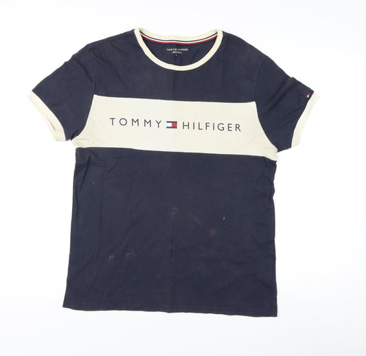 Tommy Hilfiger Men's Blue Beige S T-Shirt