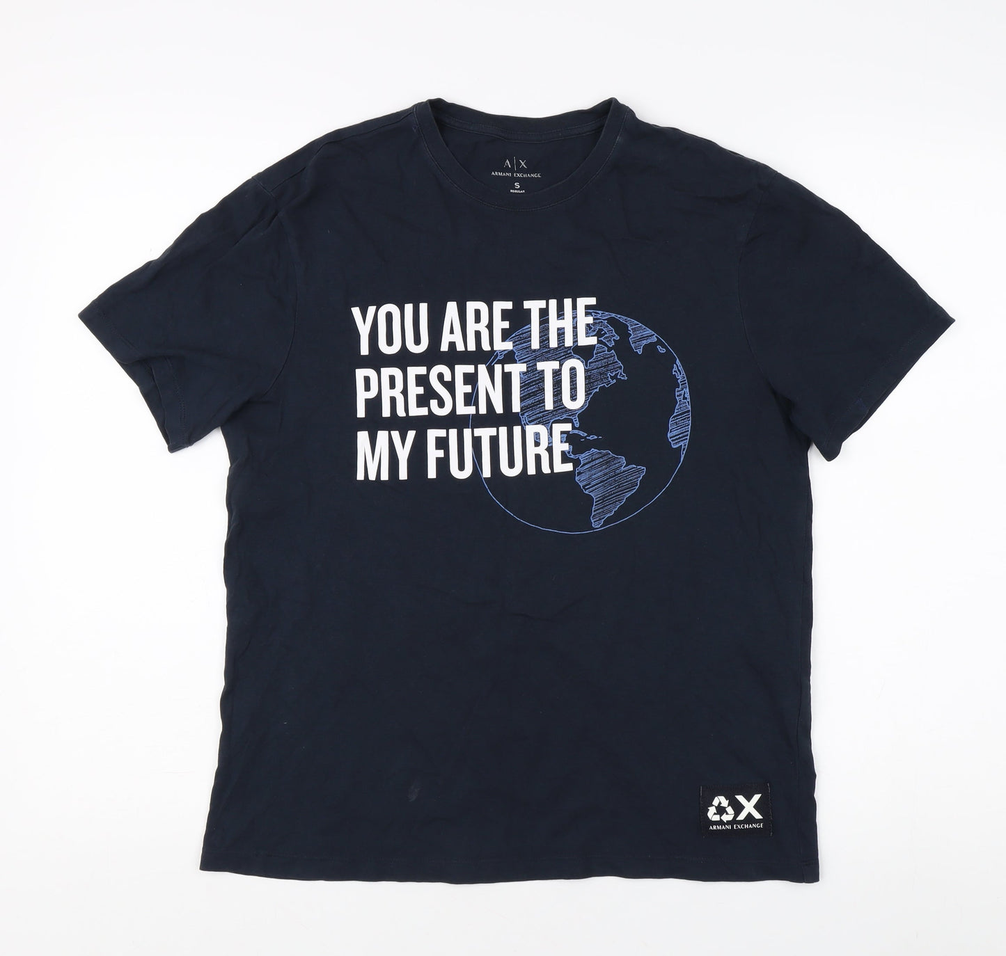 Armani Exchange Men's Blue Graphic Print T-Shirt, Size S