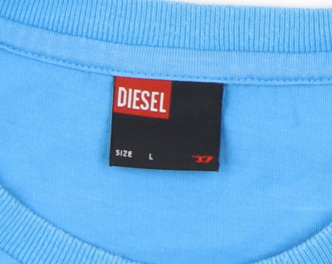 Diesel Men's Blue Graphic Print T-Shirt L