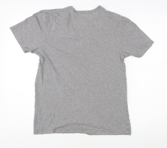 Boss Men's Grey Cotton T-Shirt, Small, Crew Neck