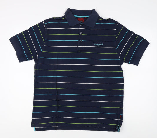 Pierre Cardin Men’s Blue Striped Polo Shirt L