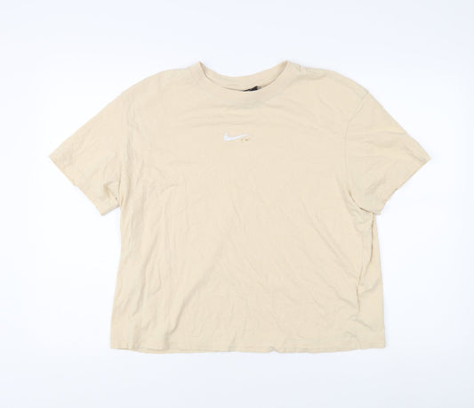 Nike Unisex Beige M T-Shirt Casual Short Sleeve