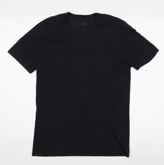 Hugo Boss Men's Black Cotton Logo T-Shirt M