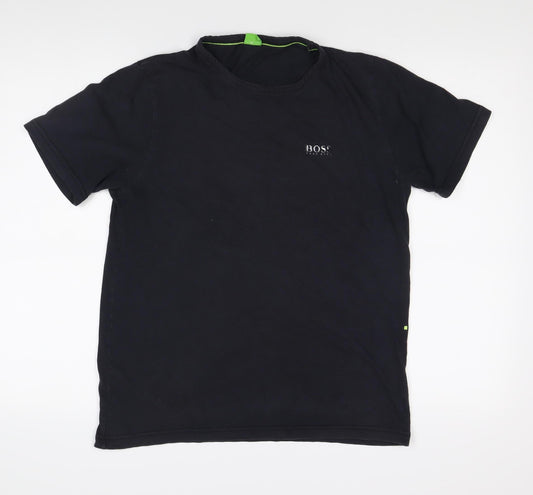 Hugo Boss Men's Black Medium T-Shirt, Logo, Crew Neck