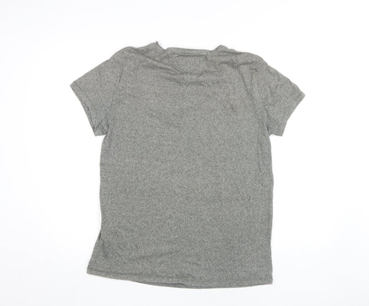 Tommy Hilfiger Men's Grey L T-Shirt, Crew Neck, Logo Accent