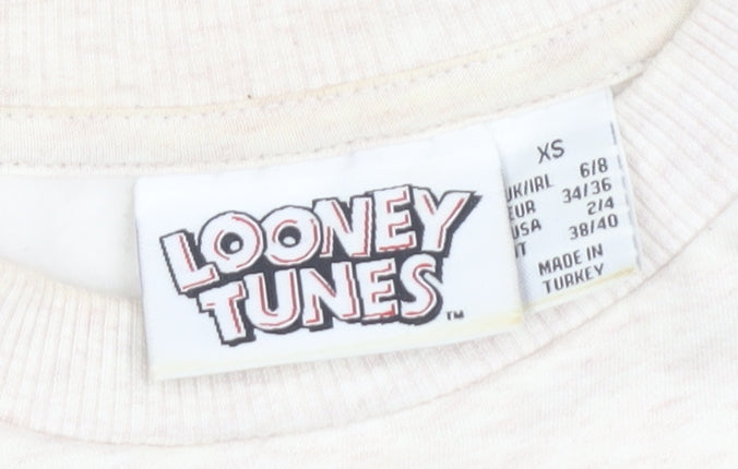 Looney Tunes Women's Beige XS Pullover Sweatshirt