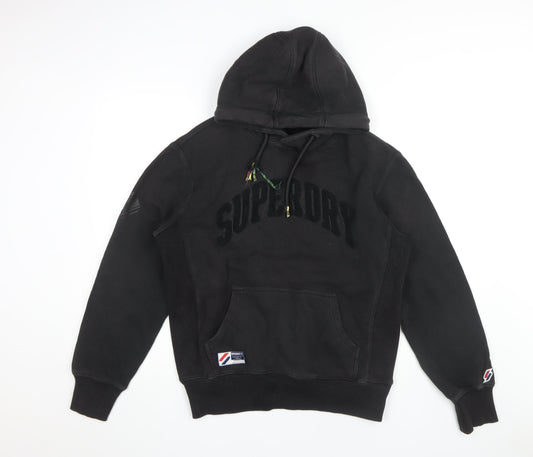 Mens UK S Regular Superdry Black Pullover Hoodie