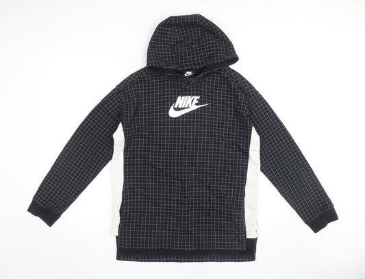 Nike Boys Black Check Pullover Hoodie XL