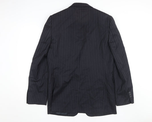 Jaeger Men's Black Striped Blazer - Size 40L