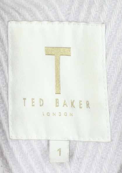 Ted Baker Women's Beige Classic Wool Overcoat Size 10