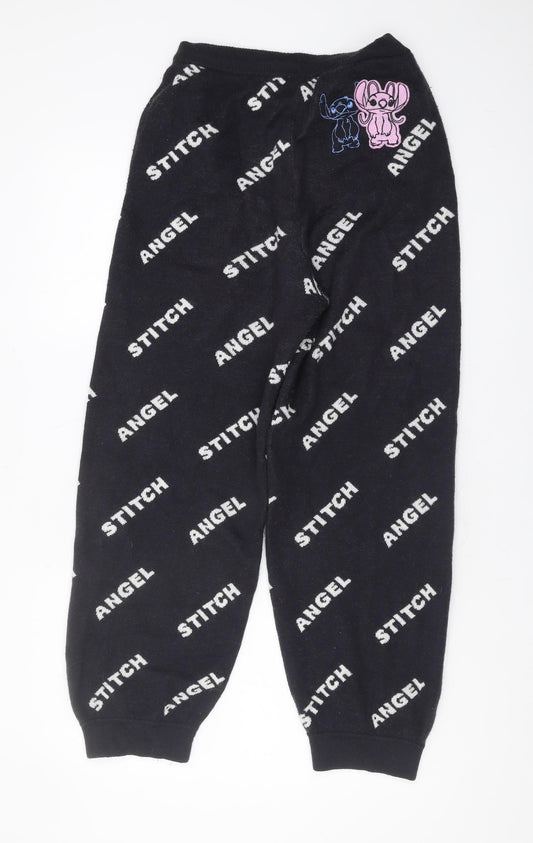 Disney Unisex Black Joggers S - Stitch & Angel