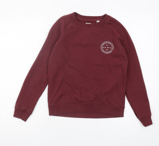 Jack Wills Women's Red Pullover Sweatshirt Size 8